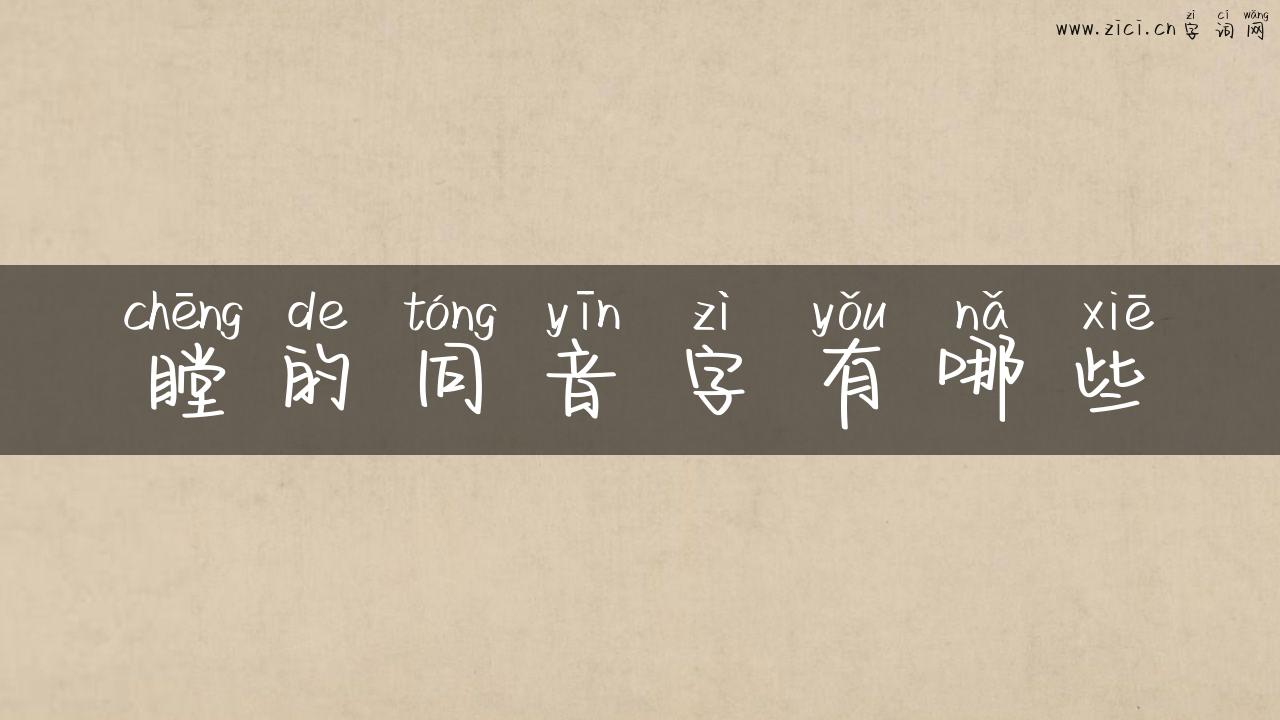 瞠的同音字有哪些