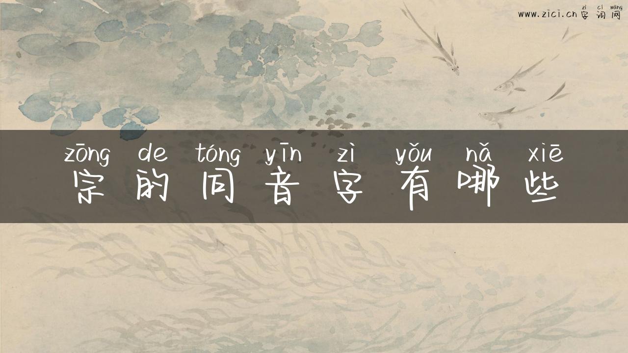 宗的同音字有哪些