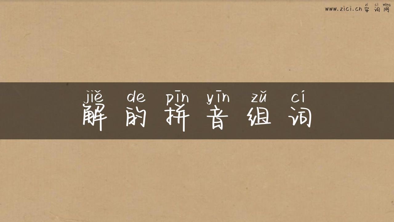 解的拼音组词