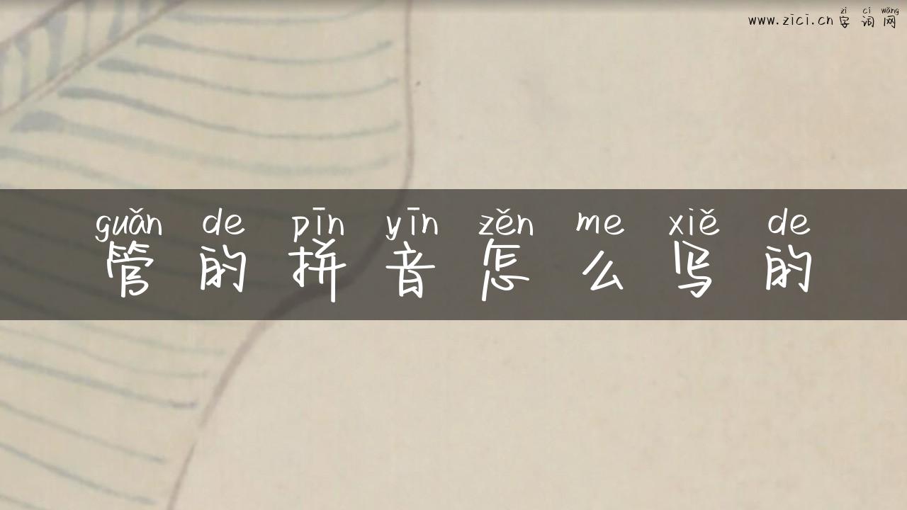 管的拼音怎么写的