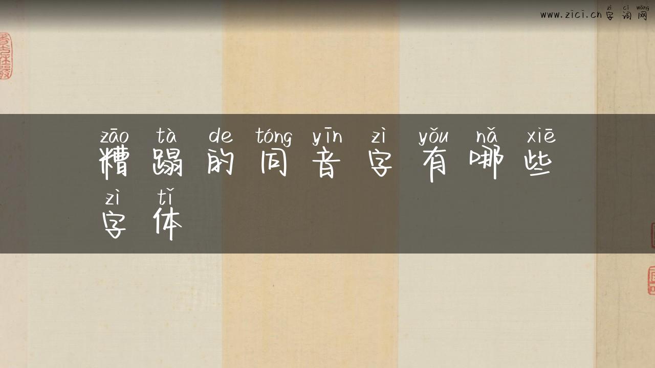 糟蹋的同音字有哪些字体