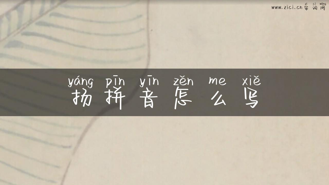 扬拼音怎么写