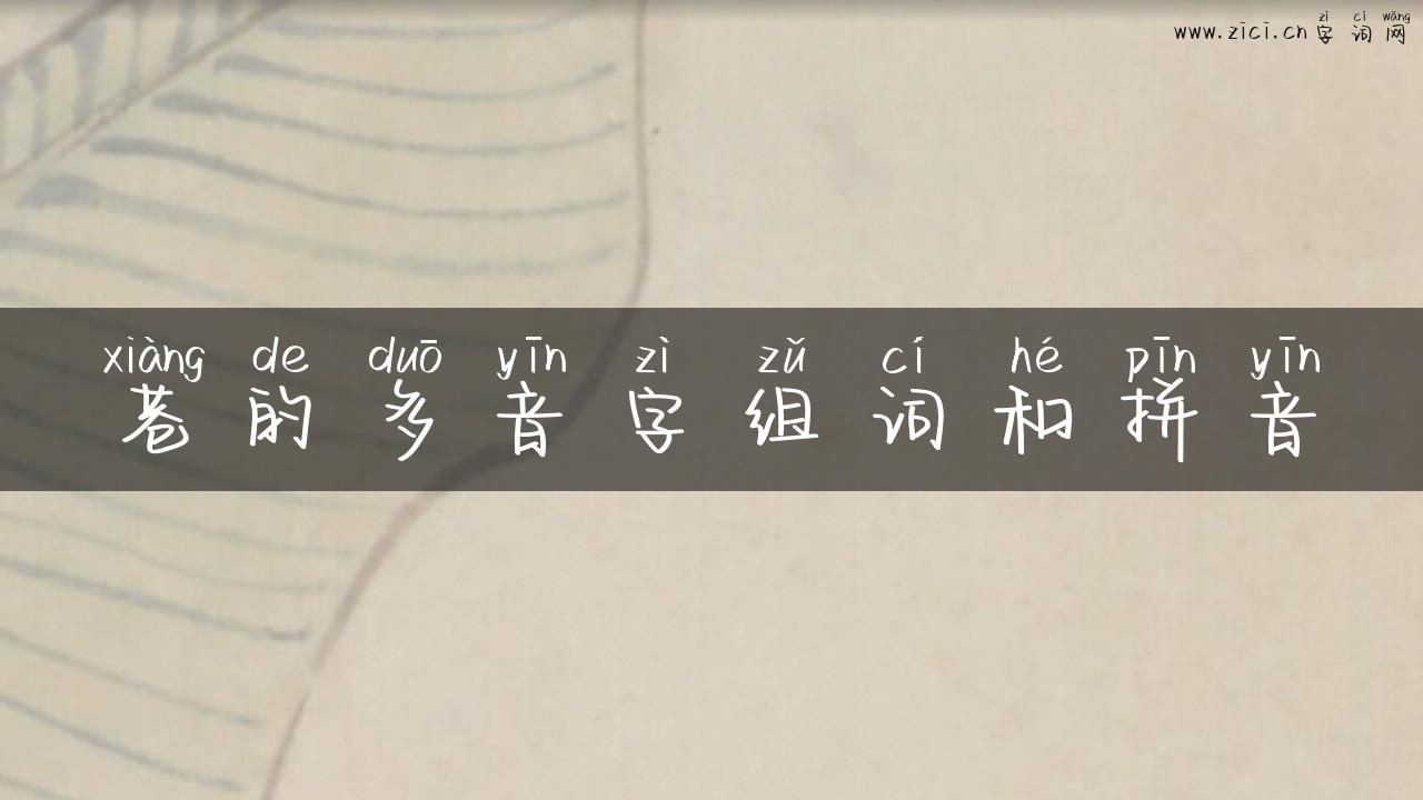 巷的多音字组词和拼音