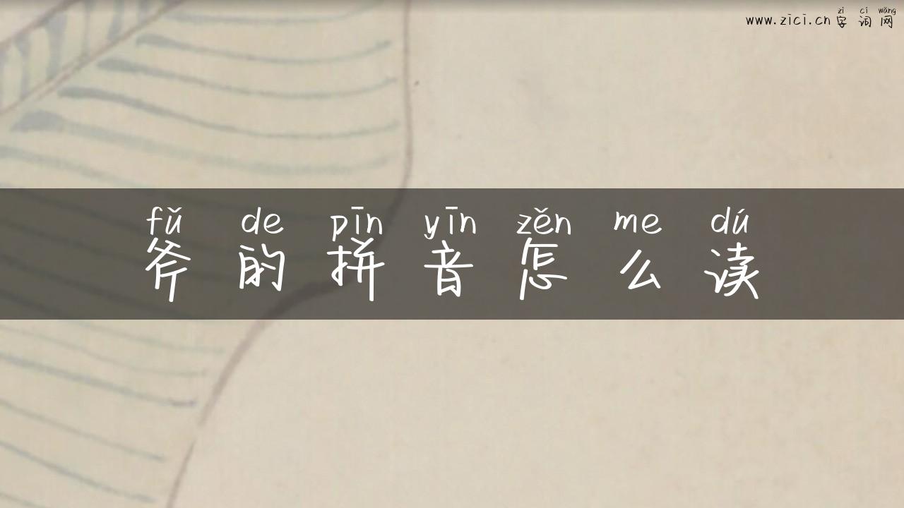 斧的拼音怎么读