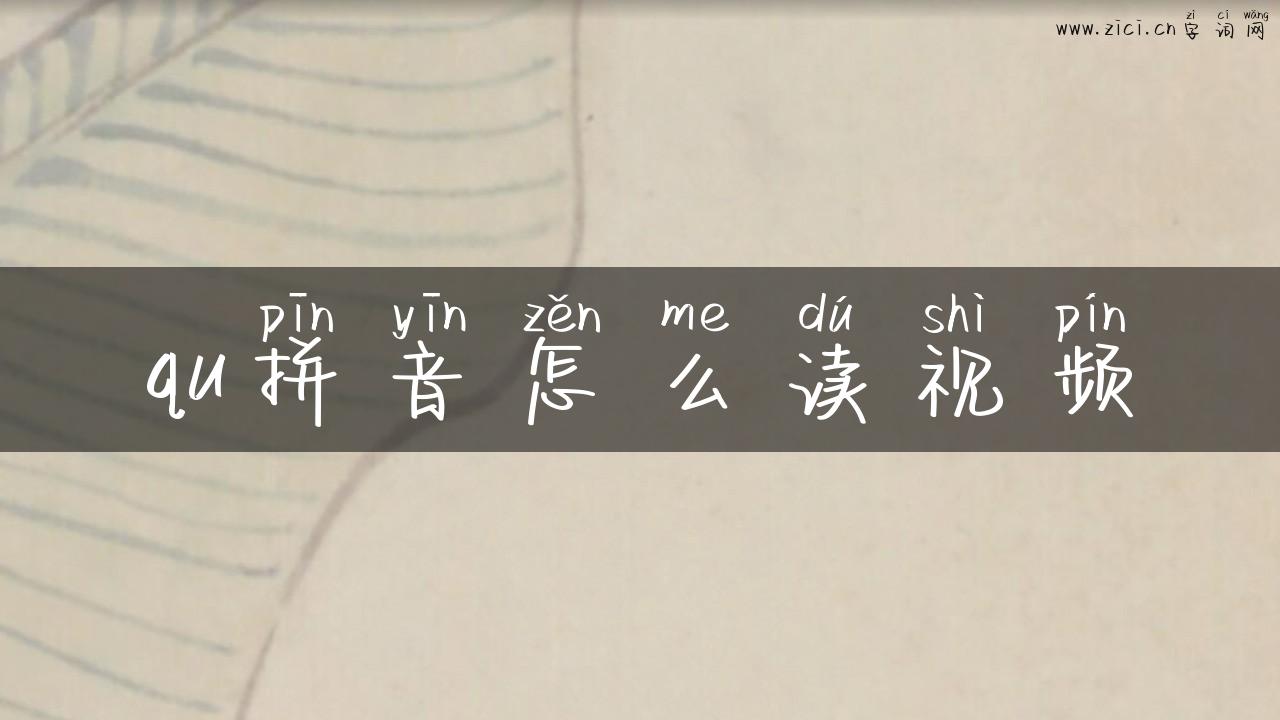 qu拼音怎么读视频