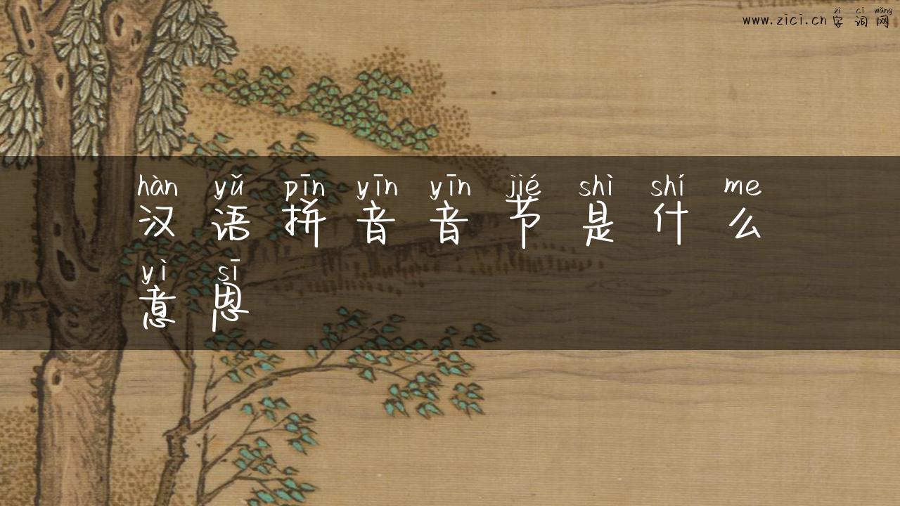 汉语拼音音节是什么意思