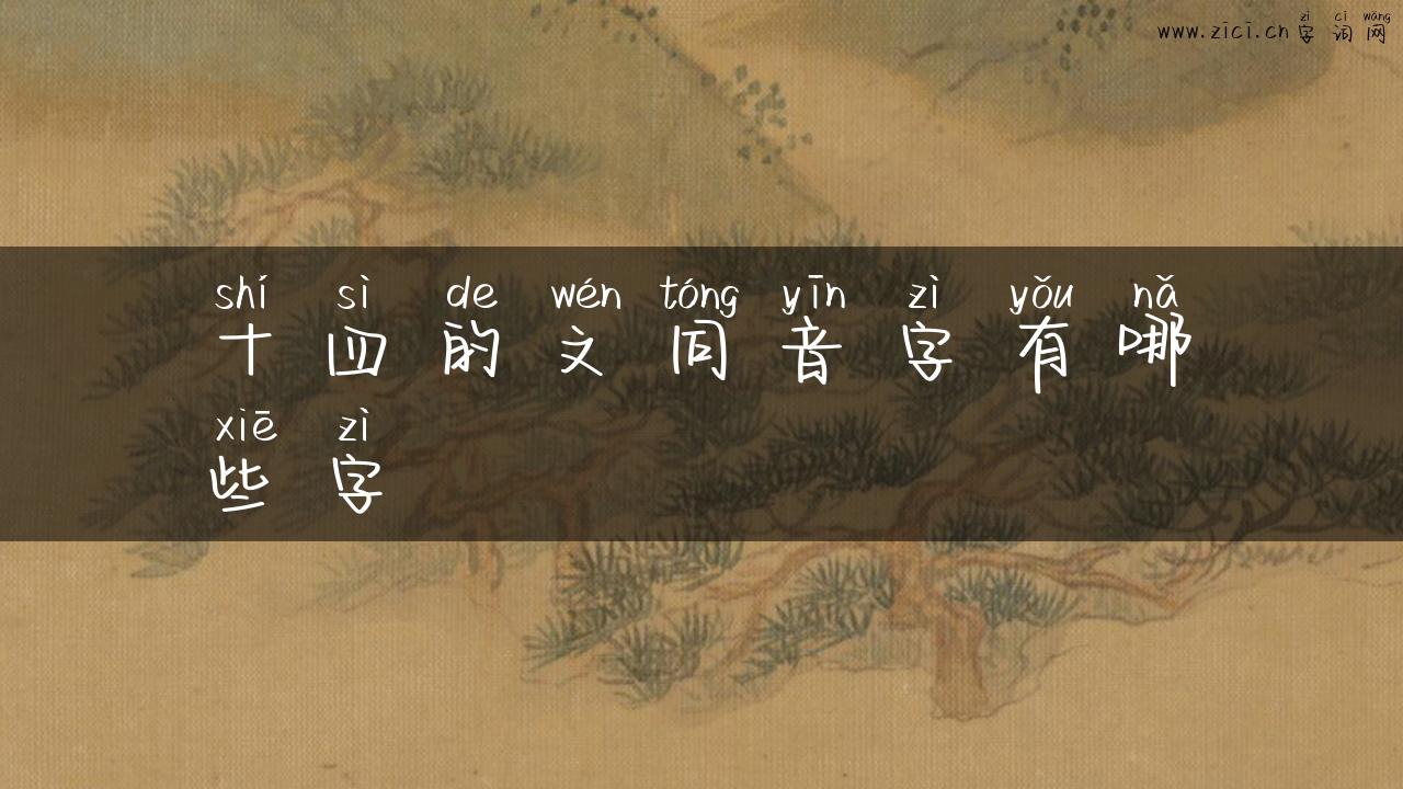 十四的文同音字有哪些字
