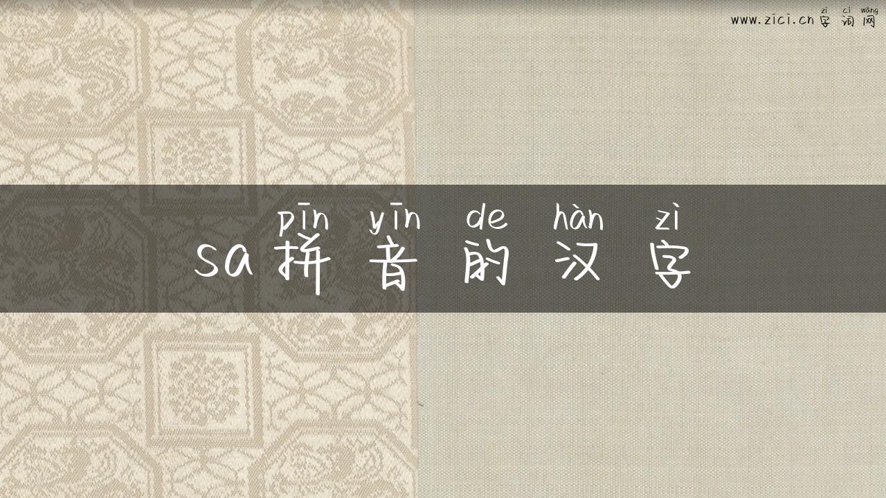sa拼音的汉字
