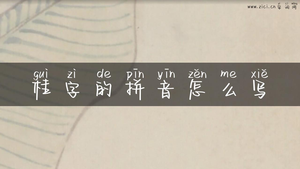桂字的拼音怎么写