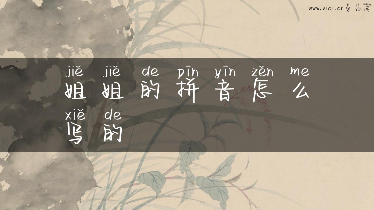 姐姐的拼音怎么写的