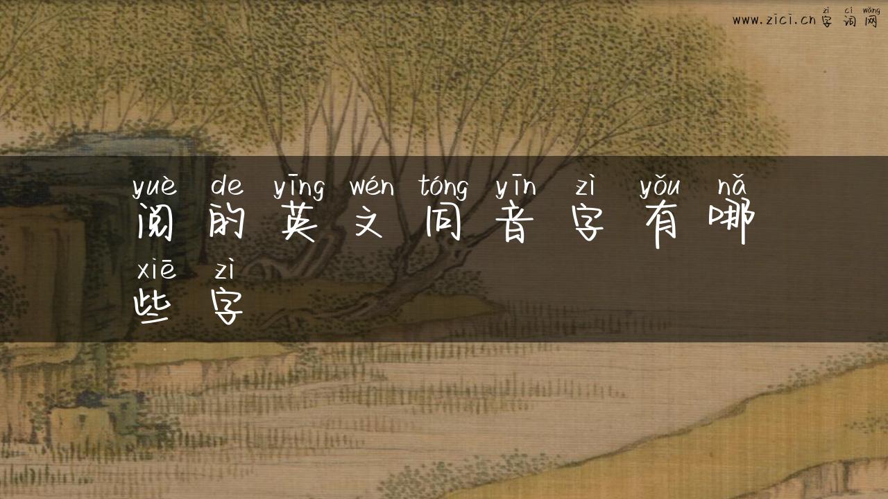阅的英文同音字有哪些字