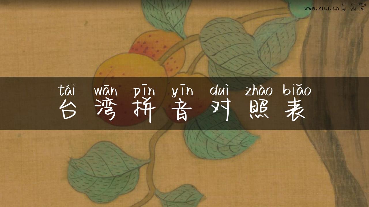 台湾拼音对照表