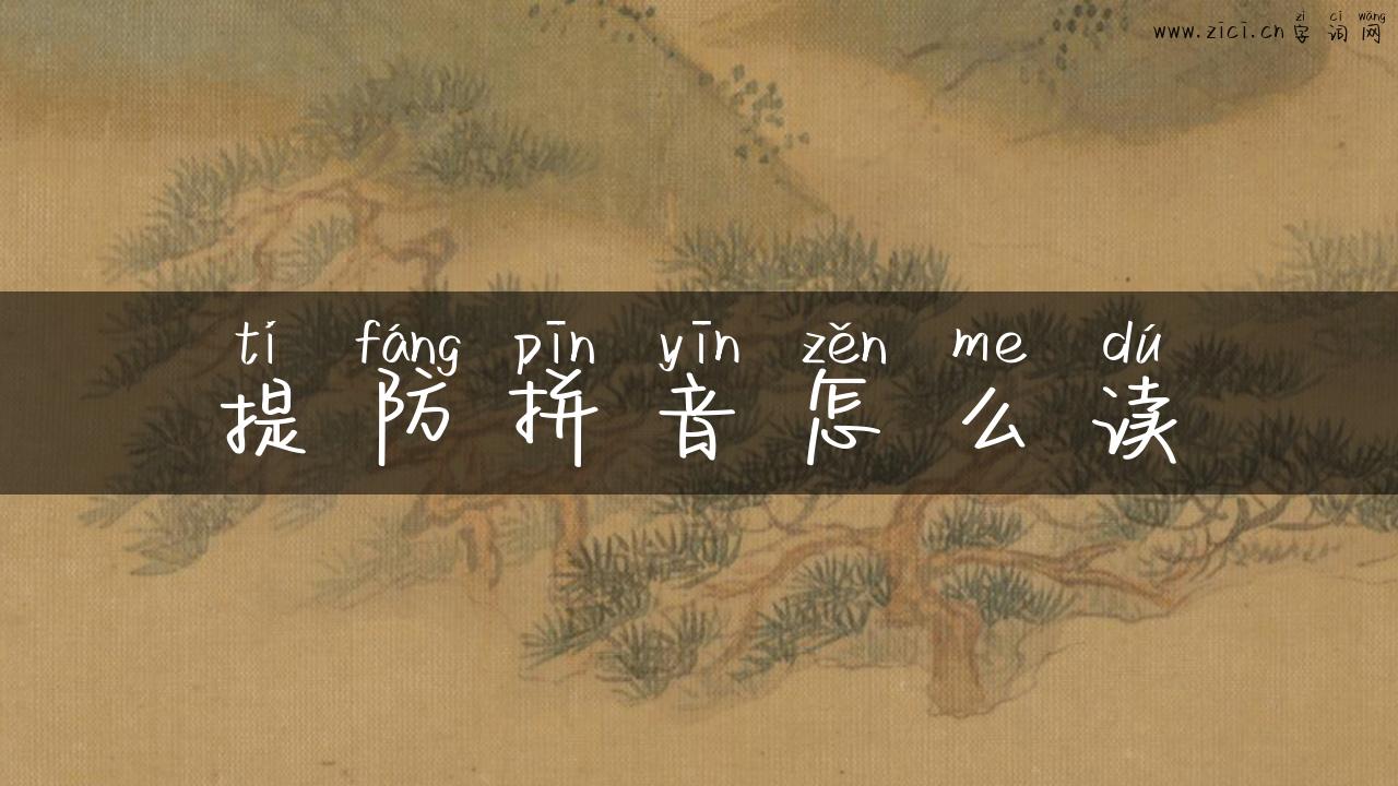 提防拼音怎么读