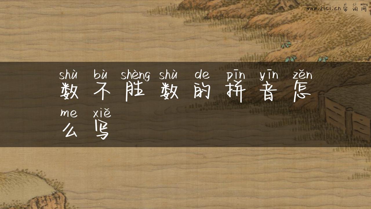 数不胜数的拼音怎么写