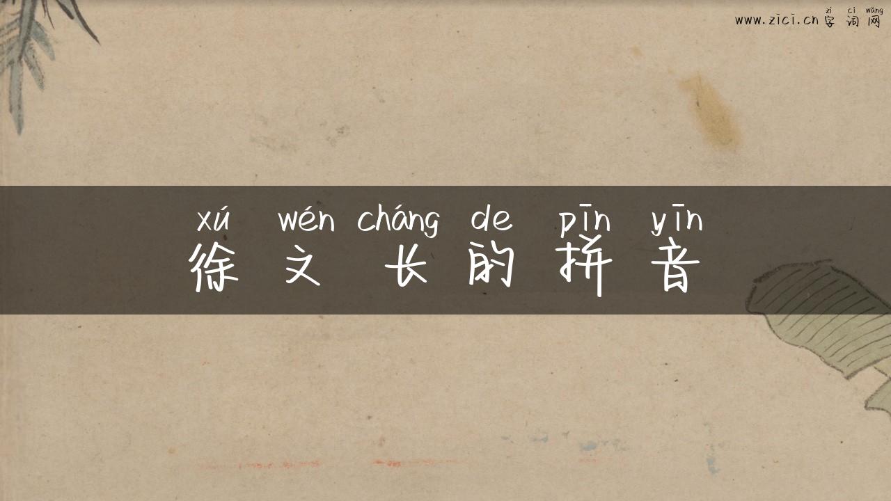 徐文长的拼音