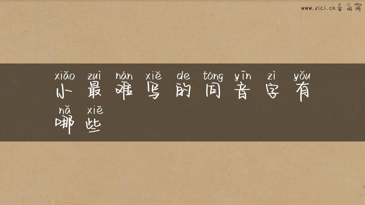 小最难写的同音字有哪些