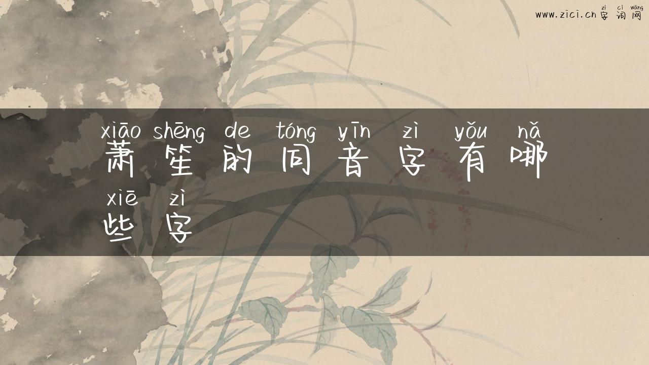 萧笙的同音字有哪些字