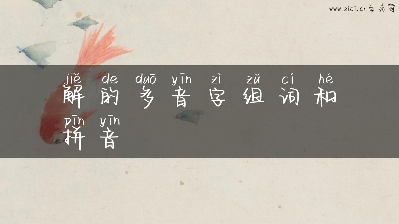 解的多音字组词和拼音