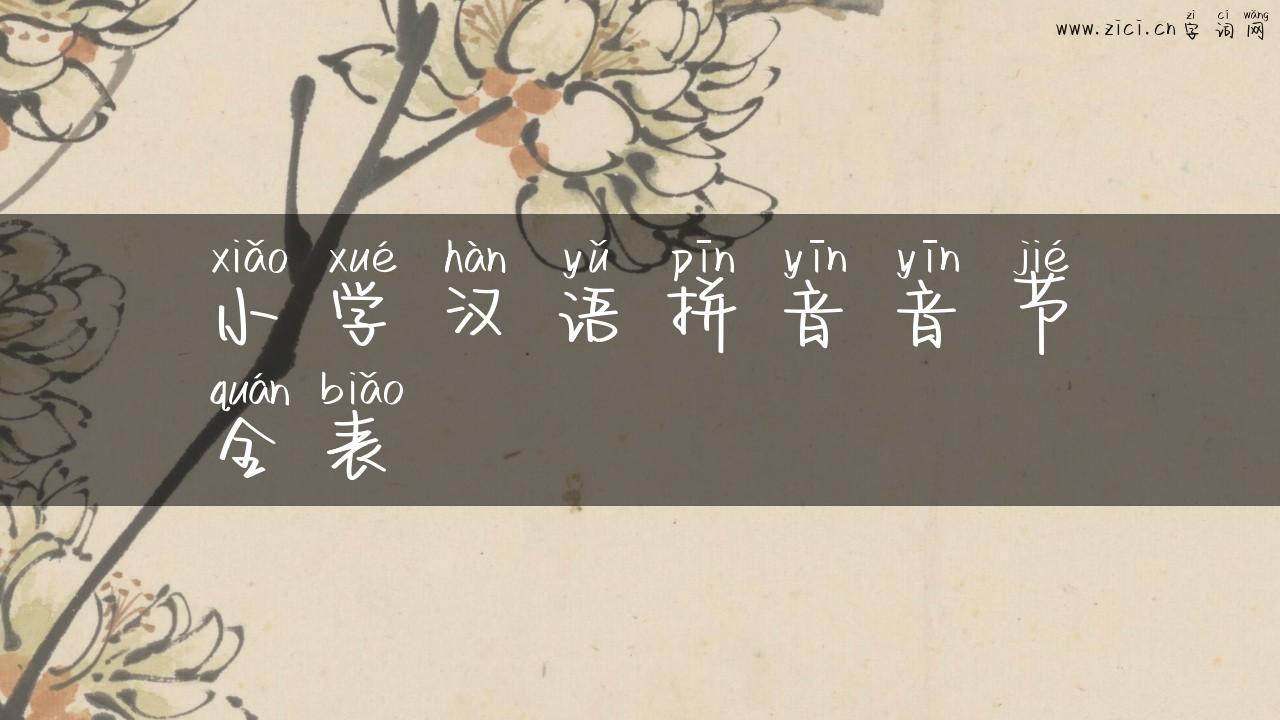 小学汉语拼音音节全表
