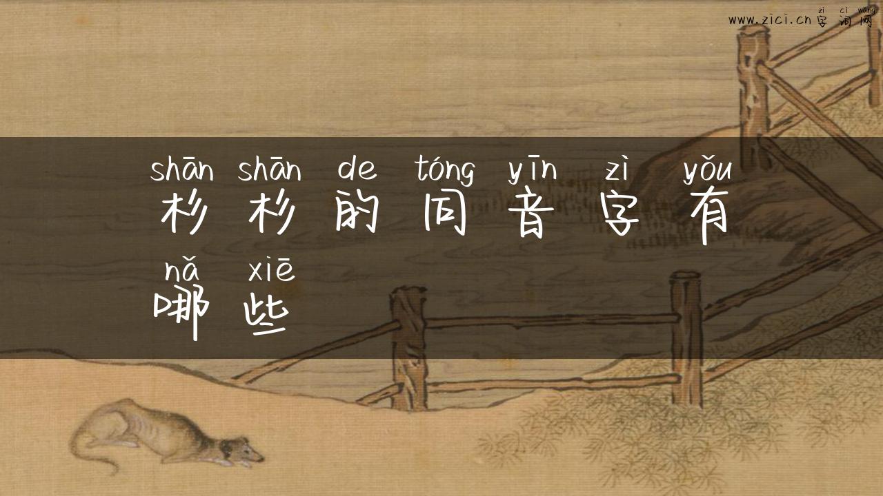 杉杉的同音字有哪些