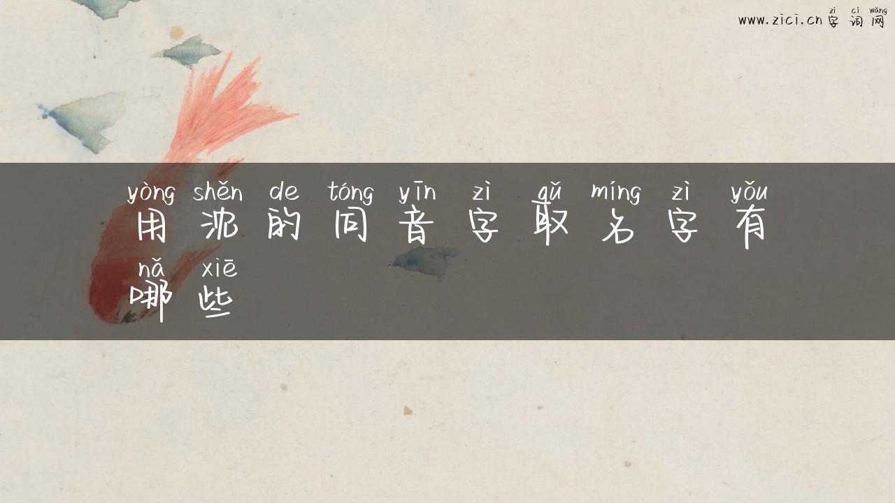 用沈的同音字取名字有哪些