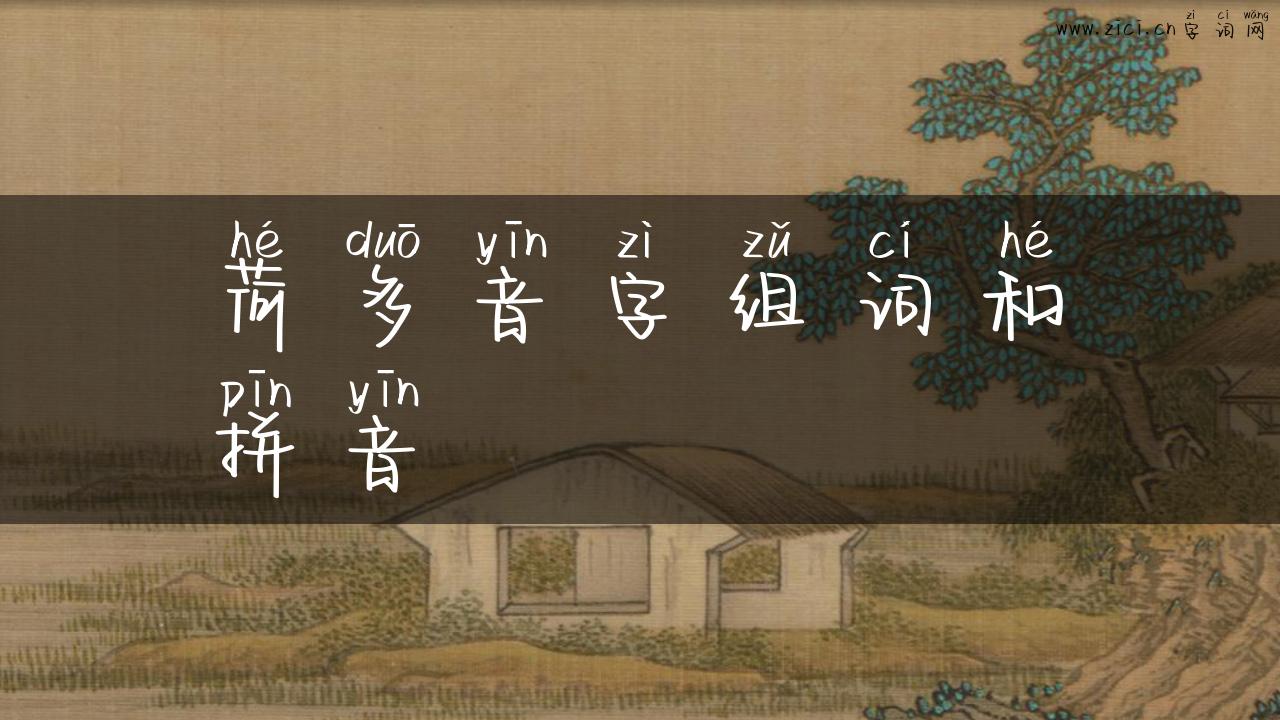 荷多音字组词和拼音