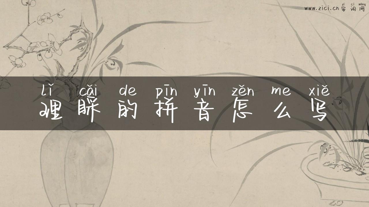 理睬的拼音怎么写