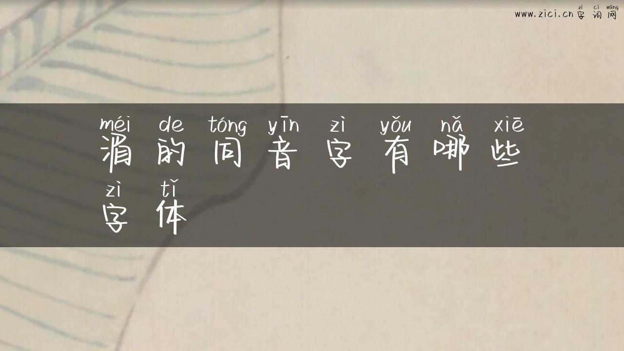 湄的同音字有哪些字体