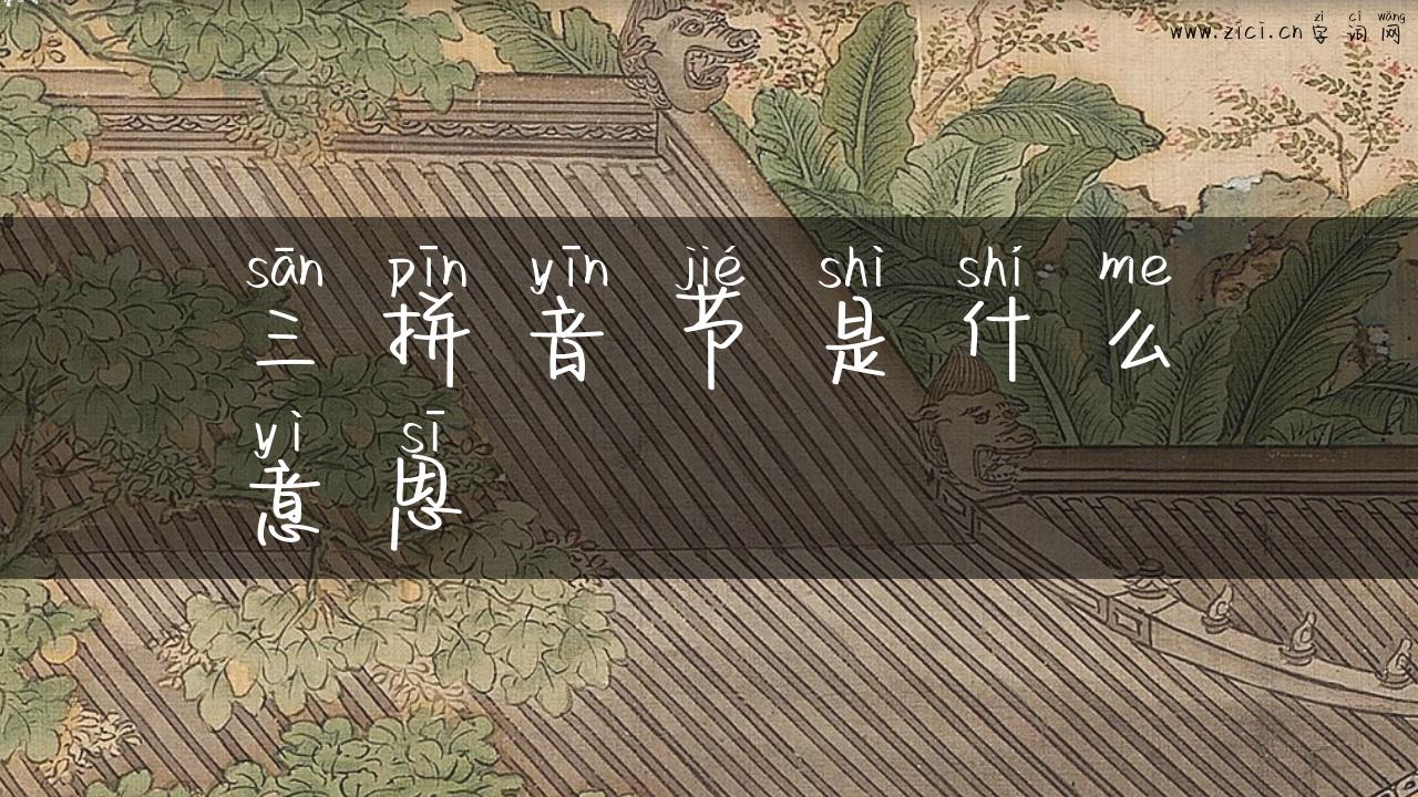 三拼音节是什么意思