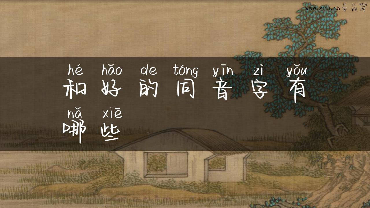 和好的同音字有哪些
