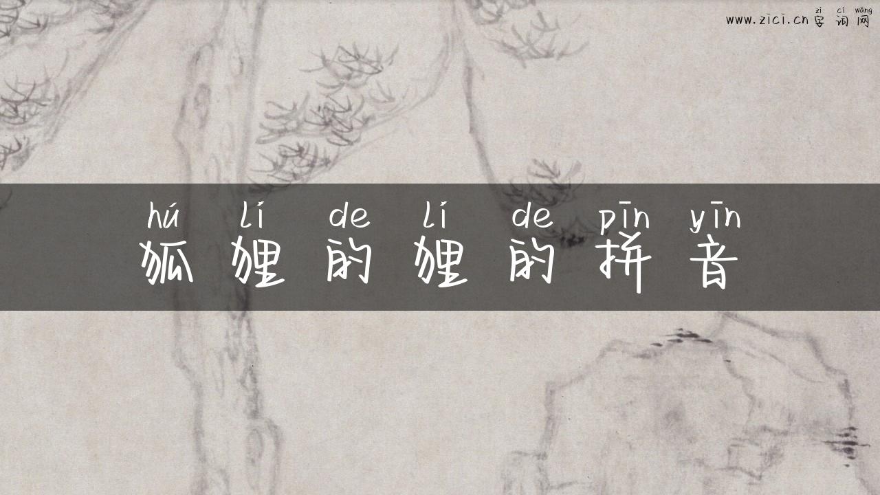 狐狸的狸的拼音
