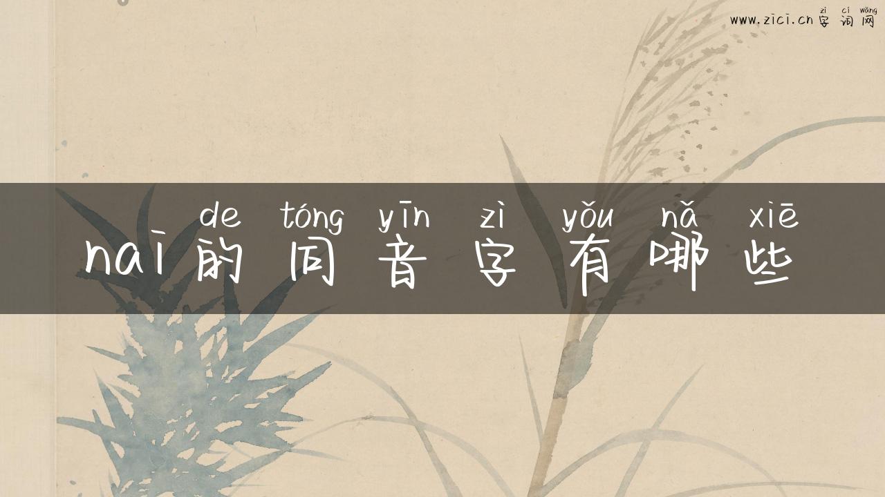 nai的同音字有哪些