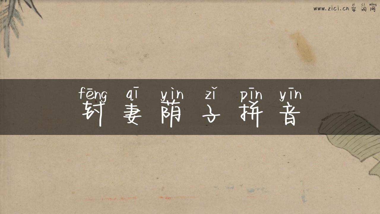 封妻荫子拼音