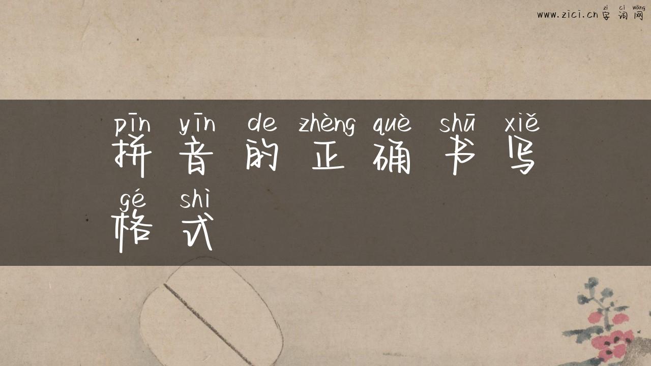 拼音的正确书写格式
