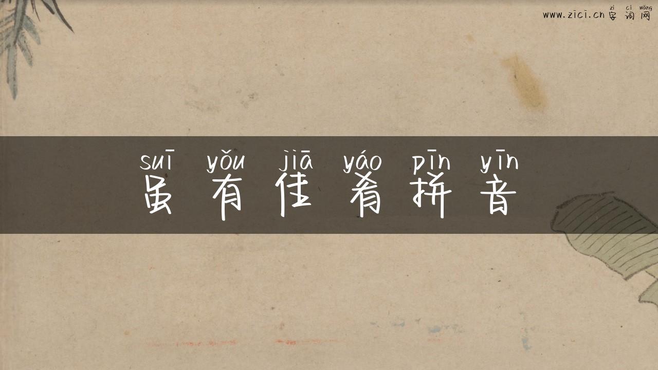 虽有佳肴拼音