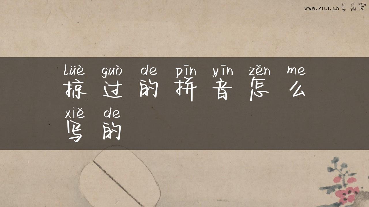 掠过的拼音怎么写的