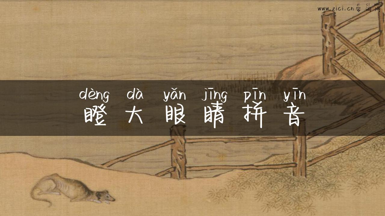 瞪大眼睛拼音