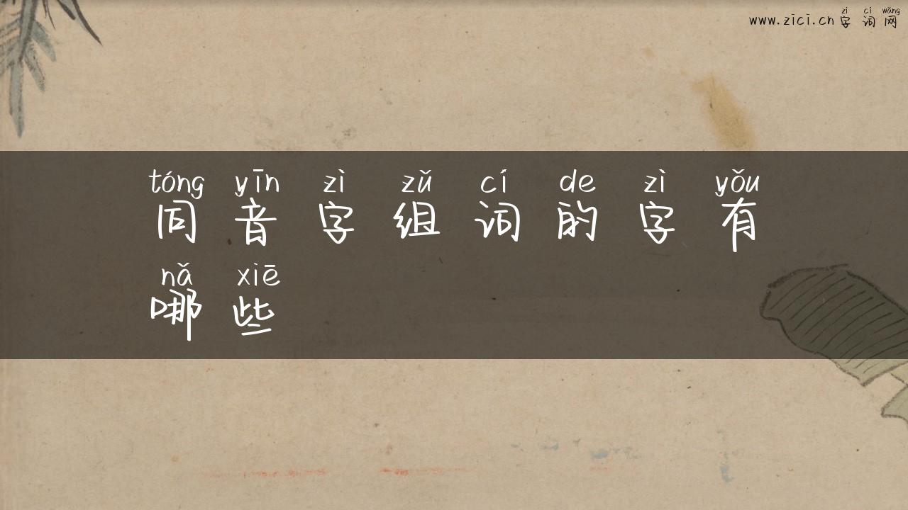 同音字组词的字有哪些