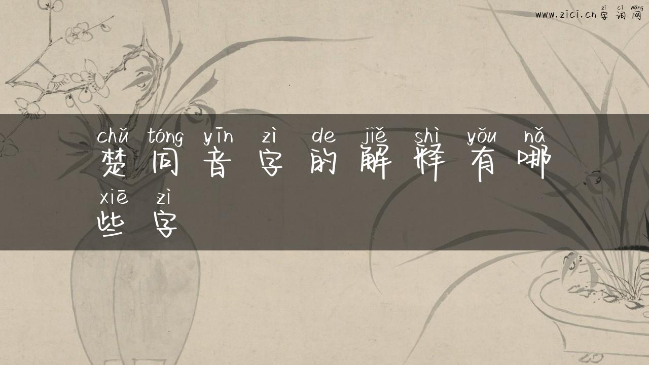 楚同音字的解释有哪些字