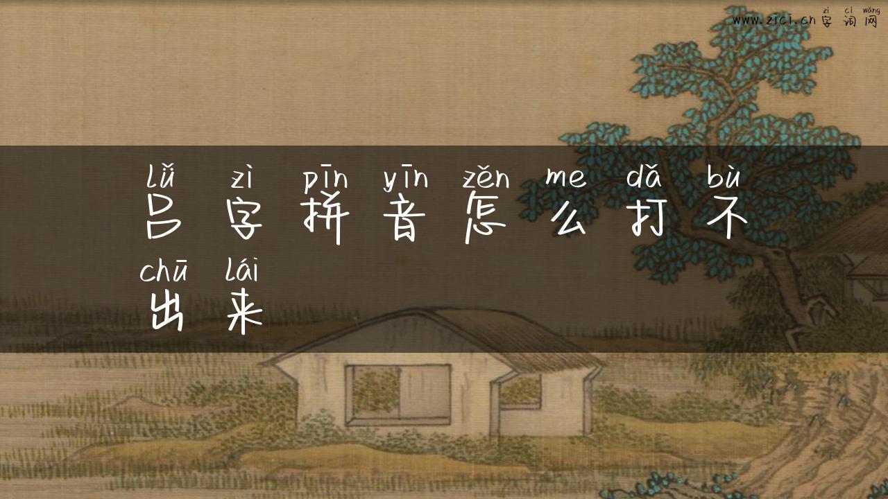 吕字拼音怎么打不出来