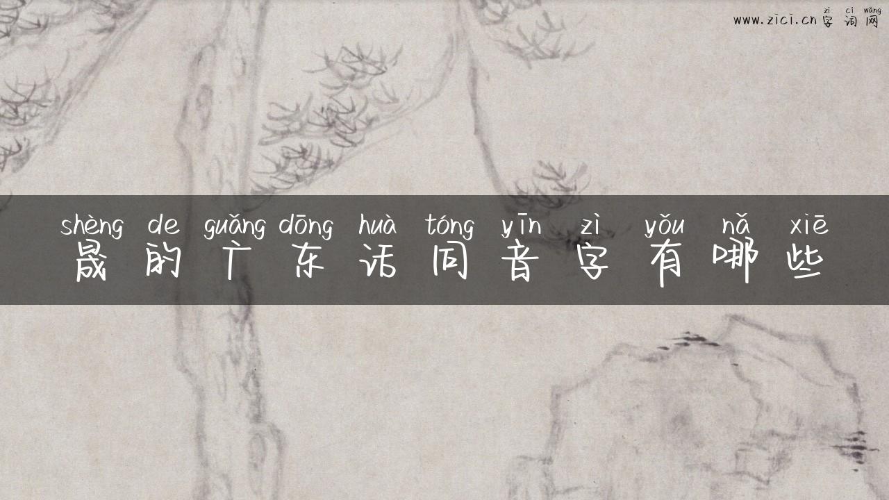 晟的广东话同音字有哪些