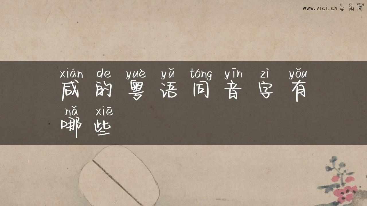 咸的粤语同音字有哪些