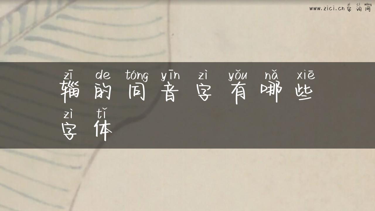 辎的同音字有哪些字体