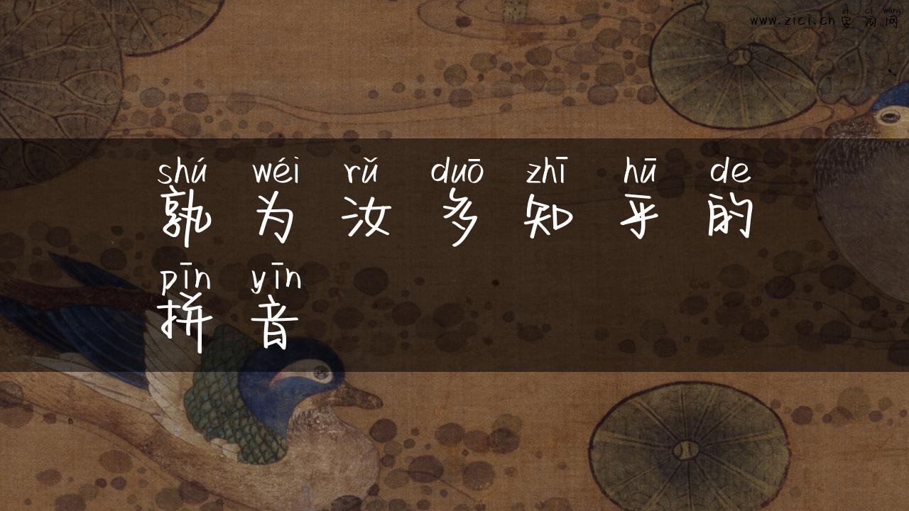 孰为汝多知乎的拼音