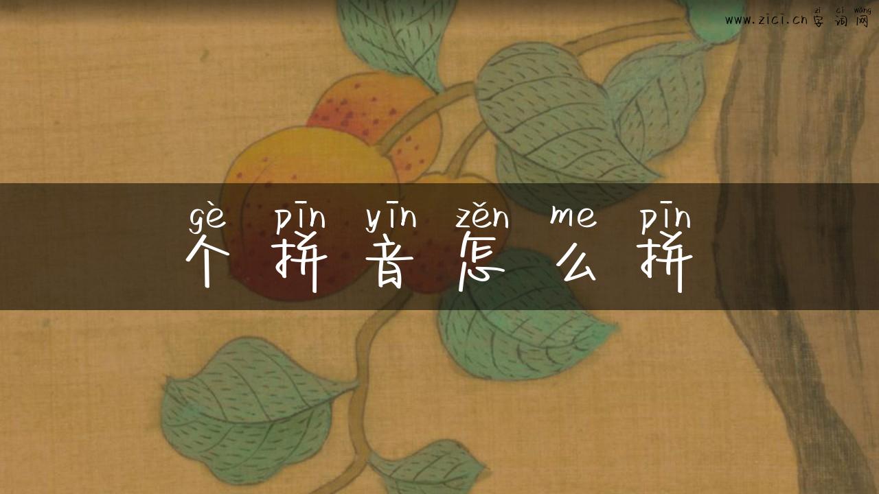 个拼音怎么拼