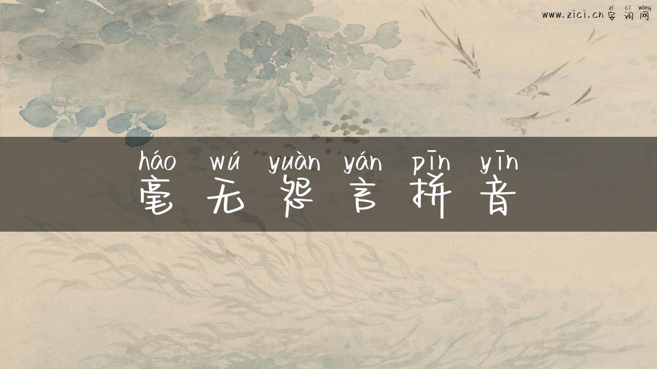毫无怨言拼音