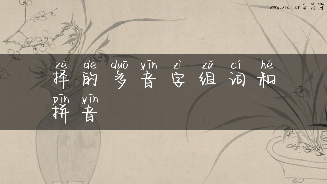 择的多音字组词和拼音