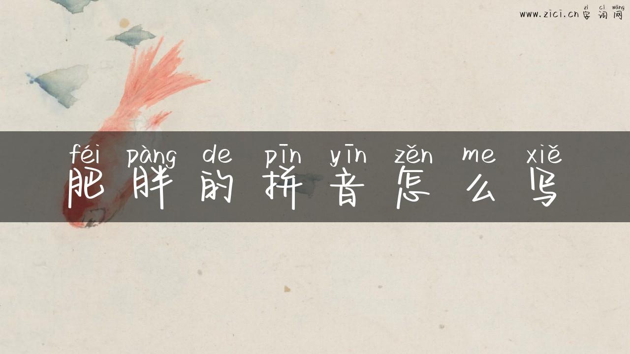 肥胖的拼音怎么写