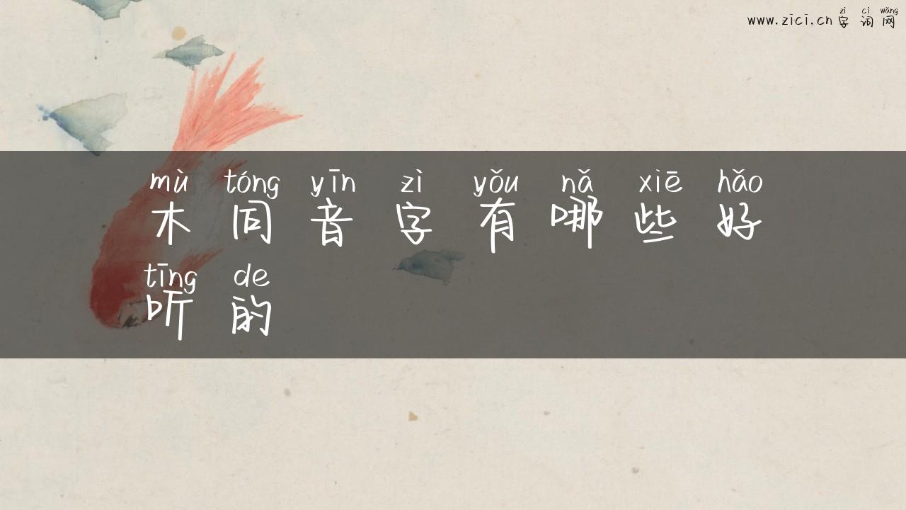 木同音字有哪些好听的