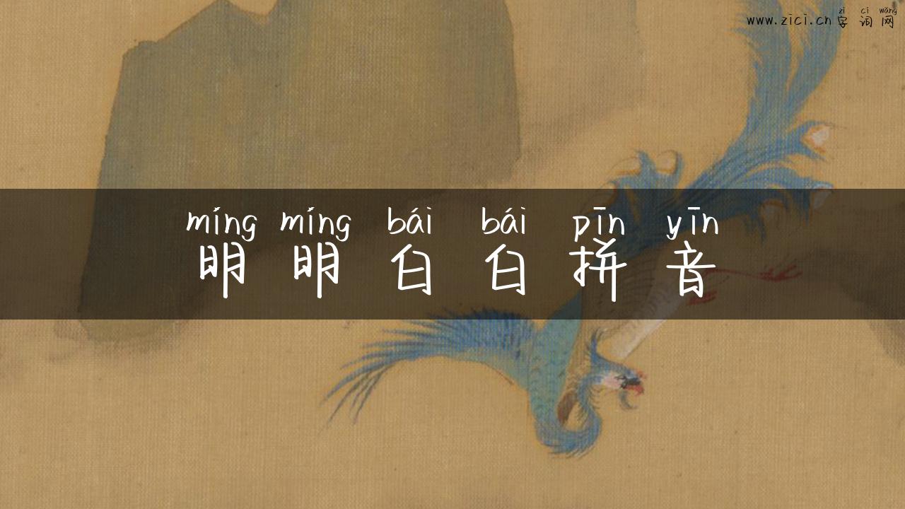 明明白白拼音